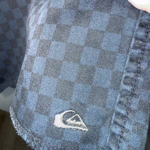 Quiksilver Navy and Black Checkered Shorts